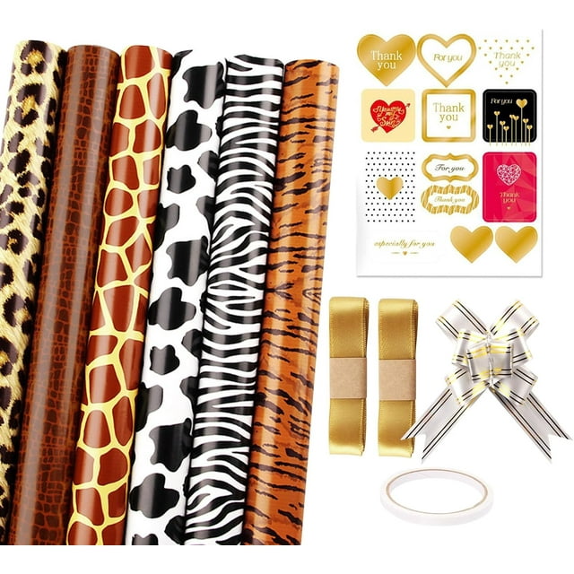 SJORHNUS Wrapping Paper,Gift Wrapping Paper Sheets for Wedding Birthdays Graduation Christmas,Leopard Print Wrapping Paper(6 Sheets,20x27 Inch,6 Mixed Patterns)