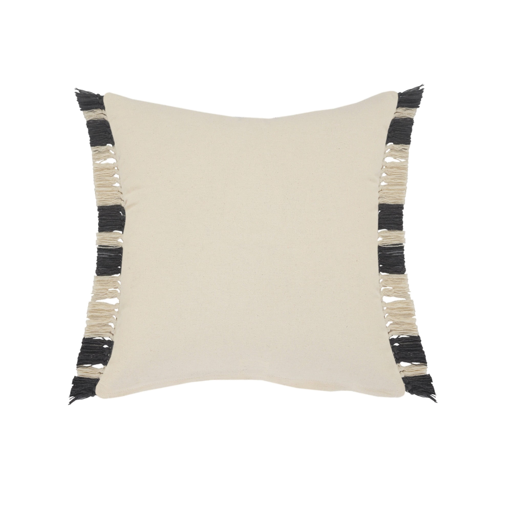 Laddha Home Designs Striped Loomed Square Cotton Throw Pillow Cover - 20" - Gray and White