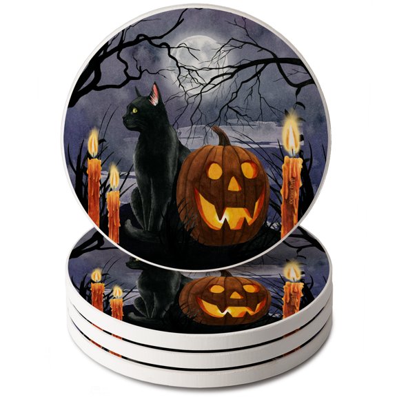 Thirstystone "Midnight Magic" 4-Pack Round Absorbent Stone Coasters