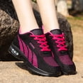 thumbnail image 6 of KANG Fashion Women's Two-Tone Mesh Lace-Up Sneakers, Breathable Lightweight Running Shoes, Comfortable Casual Walking Athletic Footwear Red 40, 6 of 8