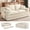 Beige, variant on 79" Convertible Sleeper Sofa Bed, 4-in-1 Folding Corduroy Floor Couch Futon, High Backrest, Black