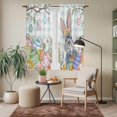 thumbnail image 6 of Easter Kitchen Curtains 63 Inch Length, Spring Rabbit Colorful Eggs Tree Blue White Plaid Tiers Curtains for Living Room Berdoom Bathroom, Light Filtering Drapes Window Treatment 2 Panels 42"Wx63"L, 6 of 8