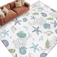thumbnail image 2 of 6'x9' Area Rugs, Coastal Starfish Indoor Outdoor Area Rug for Living Room Bedroom, Ocean Coral Shell Beach Marine Life Washable Bathroom Rugs Kitchen Floor Carpet Mats Home Decor Aesthetic, 2 of 8