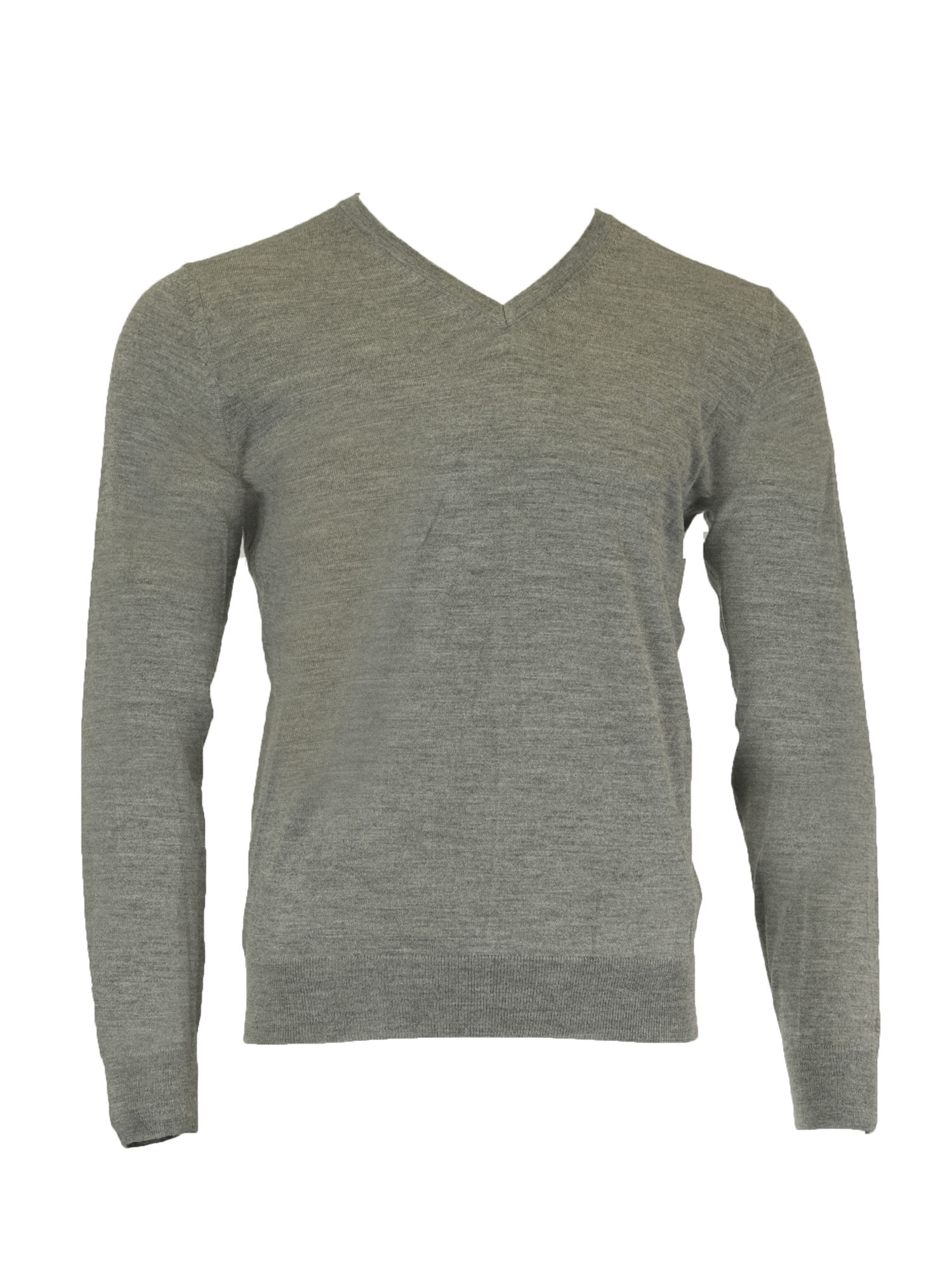 Gant Men's Fine Merino Wool V-Neck Sweater, Medium, Dark Grey Melange