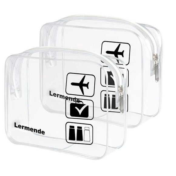 Neceser Lermende, bolsa de viaje transparente aprobada por la TSA, paquete de 2