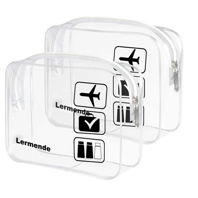 Neceser Lermende, bolsa de viaje transparente aprobada por la TSA, paquete de 2
