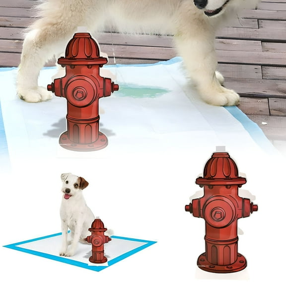 BESTSKY 2PC Fire Hydrant For Dogs To Pee On - Dog Fire Hydrant Pee Post For Potty Training - Red Powder-Coated Paint Finish - 20.5 In