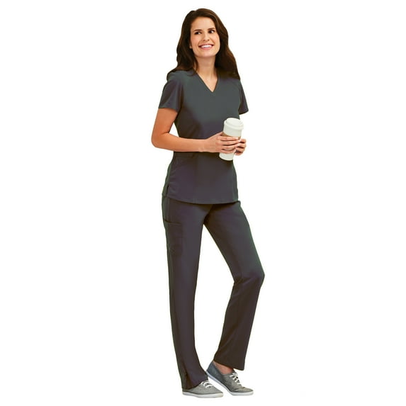 Maevn Pure Women's Modern V-Neck Top & Modern Yoga Pant Scrub Set