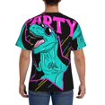 thumbnail image 3 of Vsdgher Rex Dinosaur With Sunglasses Print Men's Dry Fit Mesh Athletic Shirts Moisture Wicking Tennis T-Shirt Tops, 3 of 9