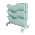 thumbnail image 2 of Estantería móvil de 3 niveles estantería extraíble estantería móvil giratoria de plástico para dormitorio azul, 2 of 15