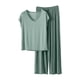 thumbnail image 3 of TaTaai Loose Solid Color T-shirt Pants Pajama Set, Women's Thick Warm Design, All Season Casual Home Work Outfit, Cold Gentle Wash, Line Dry Option Gift, 3 of 6