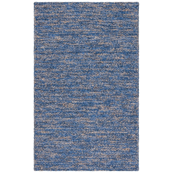 SAFAVIEH Natural Fiber Geordie Solid Area Rug, Blue/Natural, 3' x 5'