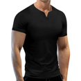 thumbnail image 2 of Mens Shirts On Sale Clearance JXMVOJ Men's Short Sleeve Casual Shirt, Soft & Comfortable Solid Color V-Neck Tee, Relaxed Fit Everyday Top, Versatile Short Sleeve Shirt, 2 of 9