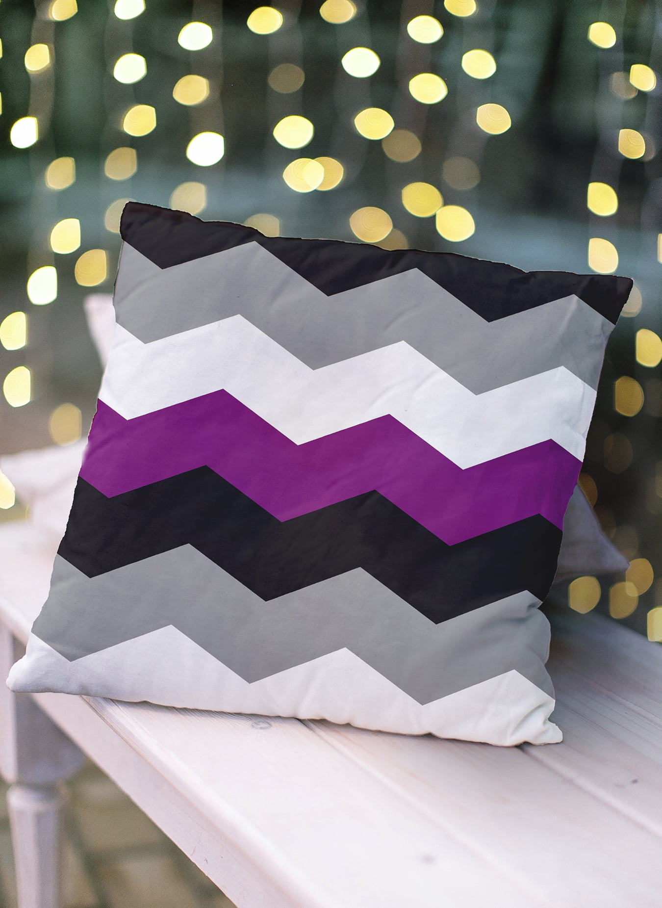 Simply Daisy 16 inch Asexual Chevron Outdoor Throw Pillow