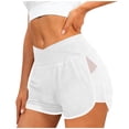 thumbnail image 2 of Miluxas High Waisted Running Shorts Women Lightweight Athletic Workout Gym Shorts with Pockets White XL(XL), 2 of 5