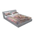 thumbnail image 2 of Ambesonne Rustic Fitted Sheet & Pillow Sham Set, Watercolor Effect Town, Queen, Multicolor, 2 of 2