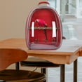 thumbnail image 3 of Bird Carrier Bag Parrot Backpack Cage Pet Portable Oxford Cloth Transparent Cover Travel Cockatiels Hiking , Red Red 32x26x41cm, 3 of 6