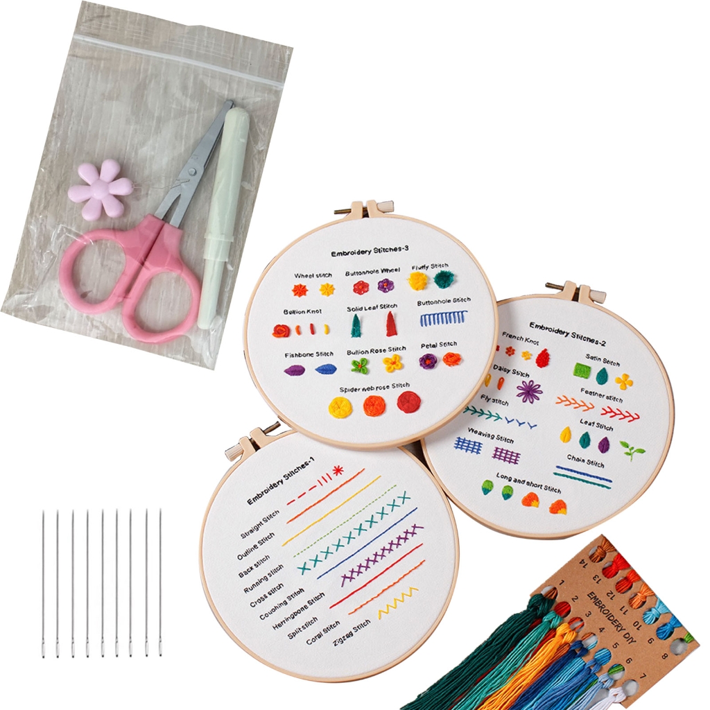 TINYSOME Beginners Embroidery Stitch Practice kit Embroidery Kit to
