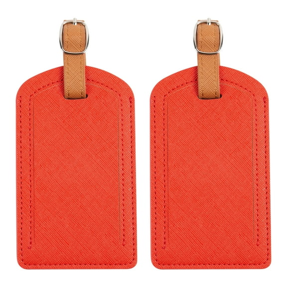 Premium Colored Luggage Tags for Luggage, Travel Bags & Suitcases by Adventure Goods - Red (Pack of 2)
