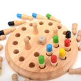 thumbnail image 4 of Juguetes Educativos de madera Montessori para niños, juguetes sensoriales de aprendizaje de colores, juego de rompecabezas de ajedrez, juego de fiesta para niños, 4 of 4