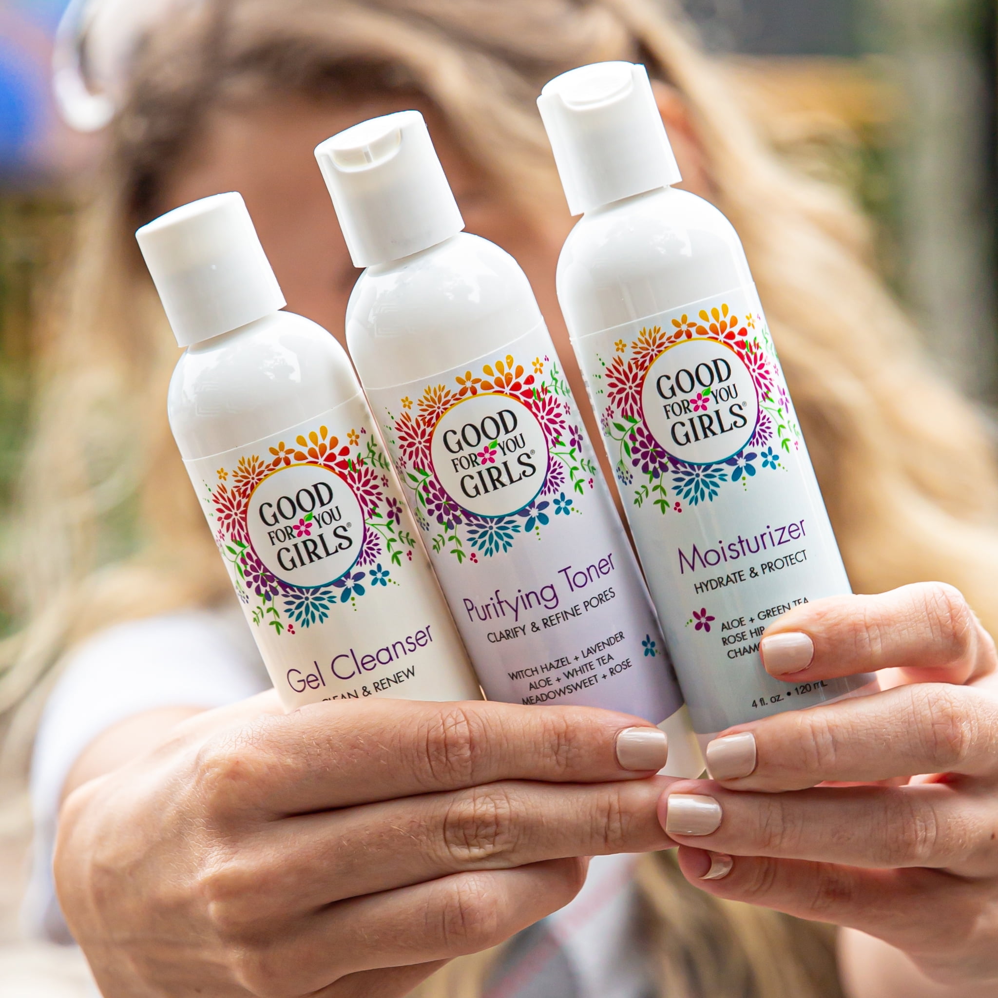 Good For You Girls 3 Step Facial Care Cleanser, Toner, and Moisturizer, 3 Piece Set
