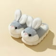thumbnail image 2 of Generic Toddler Boys Girls Slip On Furry Plush Flat Home Winter Round Toe Keep Warm Rabbit Slippers Unisex Shoes Comfortable Casual Style Fall Winter Slipper（9.5-10 Years Gray）, 2 of 4