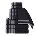 thumbnail image 4 of Superior Hays 9 Piece Cotton Plush Towel Set, Ultra Soft Absobent Towels, Black, 4 of 12