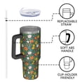 thumbnail image 4 of 40oz Pioneer Flower Floral Print Pattern Insulated Tumbler with Handle, BPA-Free Leak Proof Lid and Straws, Double Wall Vacuum, Hot 12h/Cold 34h, 4 of 6