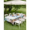 thumbnail image 4 of Outdoor Tablecloth with Umbrella Hole for Patio/Picnic/Party/Camping, Seahorse Coastal Waterproof Table Cloth Rectangle Table Cover Washable, Summer Nautical Starfish Coral Grey Wooden (60"x 102"), 4 of 8