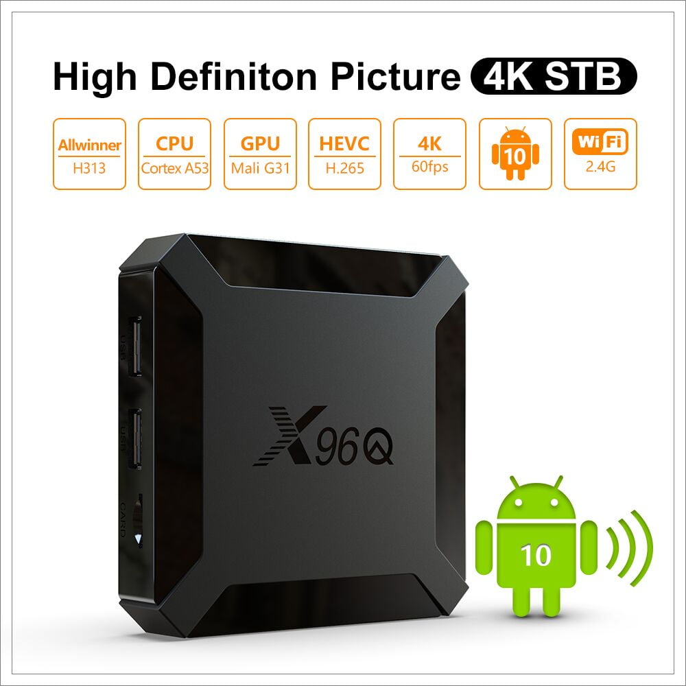 X96A Android 10.0 Smart TV Box 2.4Ghz/5Ghz Dual Band Wifi Set-Top Box TV 2GB di RAM 16GB di ROM Supporto 3D 4K HDR10 H.265 TV Box Bluetooth 4.1 HDR Streaming Media Player 