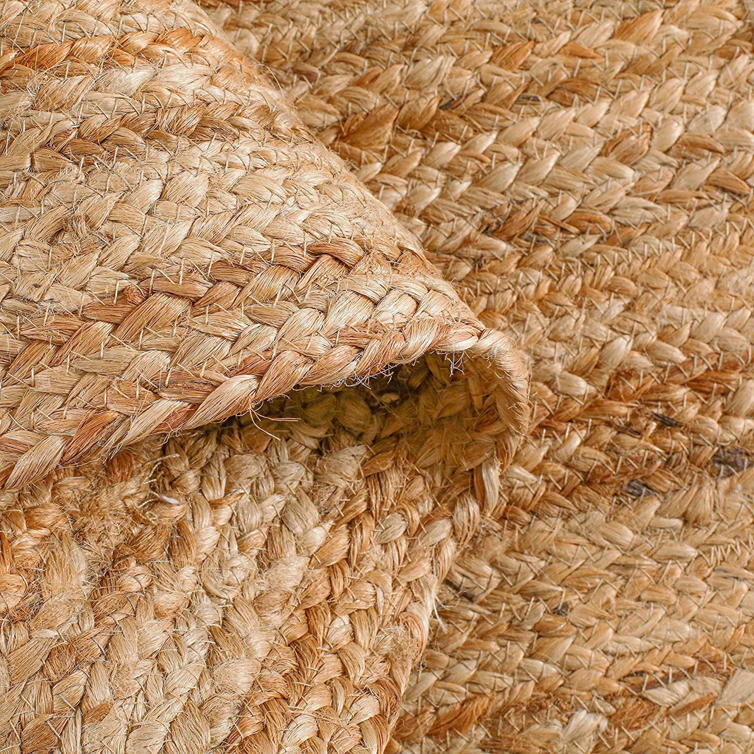 Hand Woven Jute Braided Rug, 2'x3' – Natural, Reversible Boho Entry Area Rugs for Kitchen, Living Room I Farmhouse Indoor Outdoor Decorative Floor Rug, 24x36 Inches