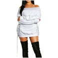 thumbnail image 2 of Birdeem Robe d'Été pour Femmes, Grande Taille, Ample, à Manches Longues, Épaules Dénudées, 2 of 6