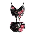 thumbnail image 4 of Traje de baño de dos piezas para mujer, cómodo, con pecho alto, en contraste OAVQHLG3B Store lin121212, 4 of 4
