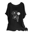 thumbnail image 1 of Blusas de Manga Corta para las Mujeres Mezcla de Lino de Ajuste Suelto Top de Bordado, Blusas para las Mujeres Casual, 1 of 3