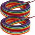 thumbnail image 1 of 2 Pairs Sneaker Shoelaces Polyester Shoe Straps Bright Rainbow Shoes Straps, 1 of 4