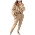 thumbnail image 1 of Besolor Womens 2 Piece Outfits Knit Sweater Sets Oversized Button down Cardigan and Slim Long Pants Matching Lounge Set, 1 of 5