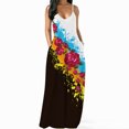 thumbnail image 4 of Lenago Robe Sans Manches Grande Taille pour Femmes Décontractée Imprimé Col Rond Poches Robe Longue Maxi Été Plage en Solde, 4 of 9
