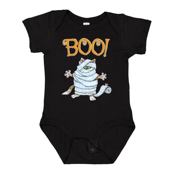 Inktastic Boo with Mummy Cat Boys or Girls Baby Bodysuit