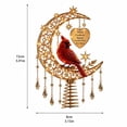 thumbnail image 4 of Enchanted Moonlight Tree Topper, Christmas Tree Topper Golden Crescent Glow, Dangling Snowflake Charm, Lighted Festive Ornament, Magical Holiday Centerpiece(Cardinal Heaven), 4 of 8