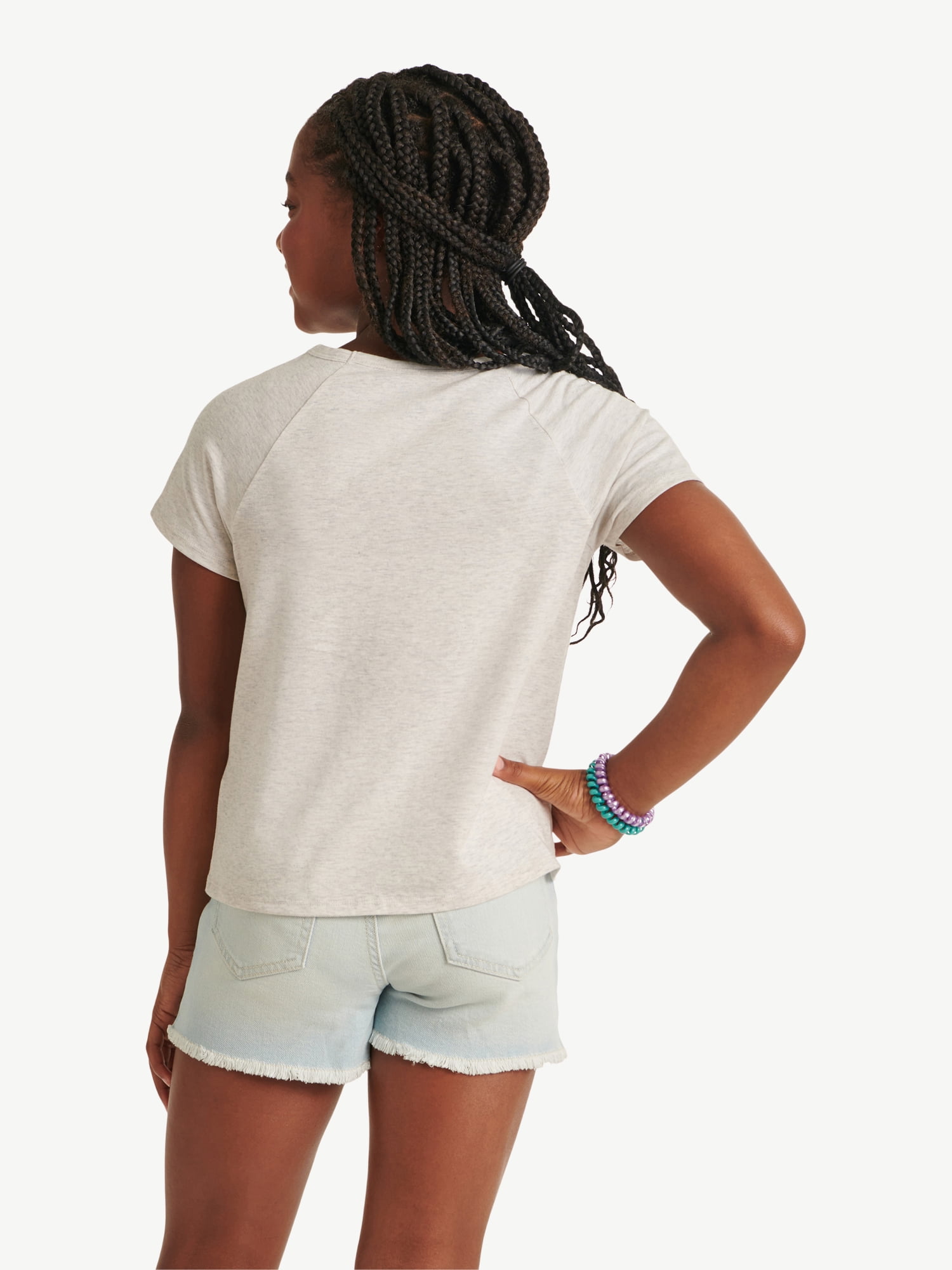 Justice Girl's Everyday Faves Short Sleeve Knot Front T-Shirt,Sizes XS-XLP