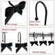 thumbnail image 2 of 12 Ganchos Decorativos Para Cortina De Ducha, Ganchos De Cortina Con Nudo De Lazo, Anillos De Ducha Para Baño, Habitación De Bebé, Decoración Artística (Nudo De Lazo) (Negro), 2 of 5