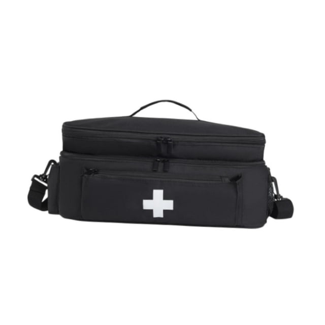 Bolsa de primeros auxilios, bolsa de suministros de emergencia, bolsa de almacenamiento vacía multifuncional, organizador de equipo de emergencia para Negro