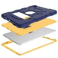 thumbnail image 2 of Dteck Case for iPad Pro 11 4th Gen 2022/ 3rd Gen 2021/ 2nd Gen 2020/ 1st Gen 2018 , Military Grade Shockproof Silicone Kickstand Cover for iPad Air 5 / iPad Air 4, Navy + Yellow, 2 of 6