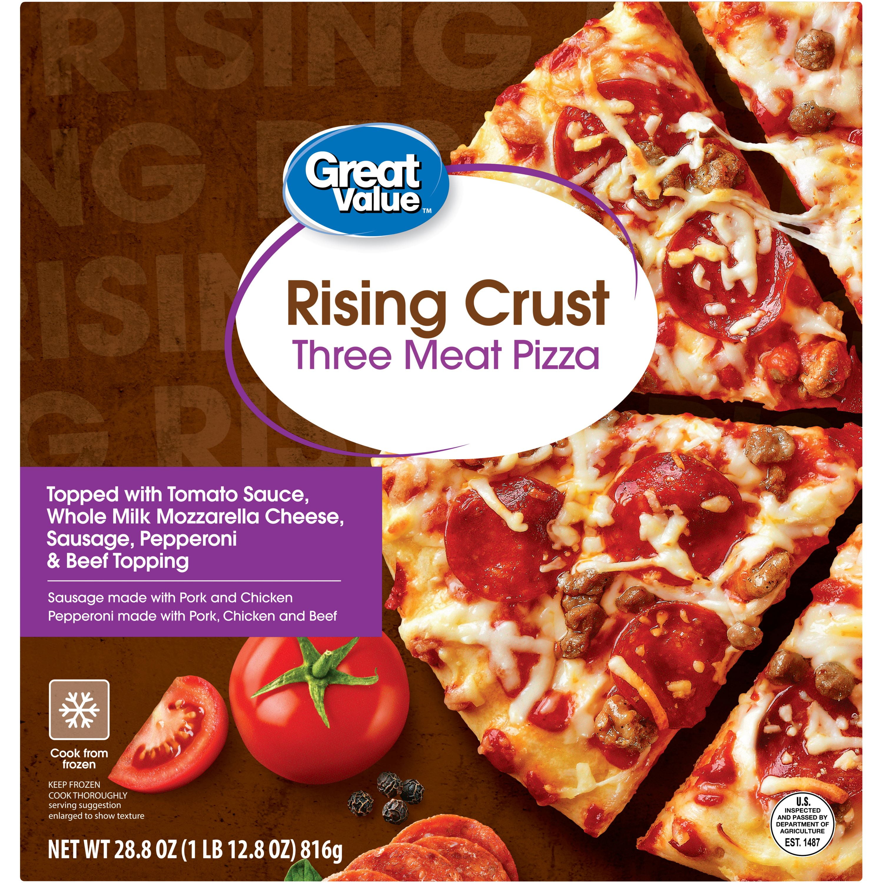 Great Value Rising Crust Three Meat Frozen Pizza 28.8oz