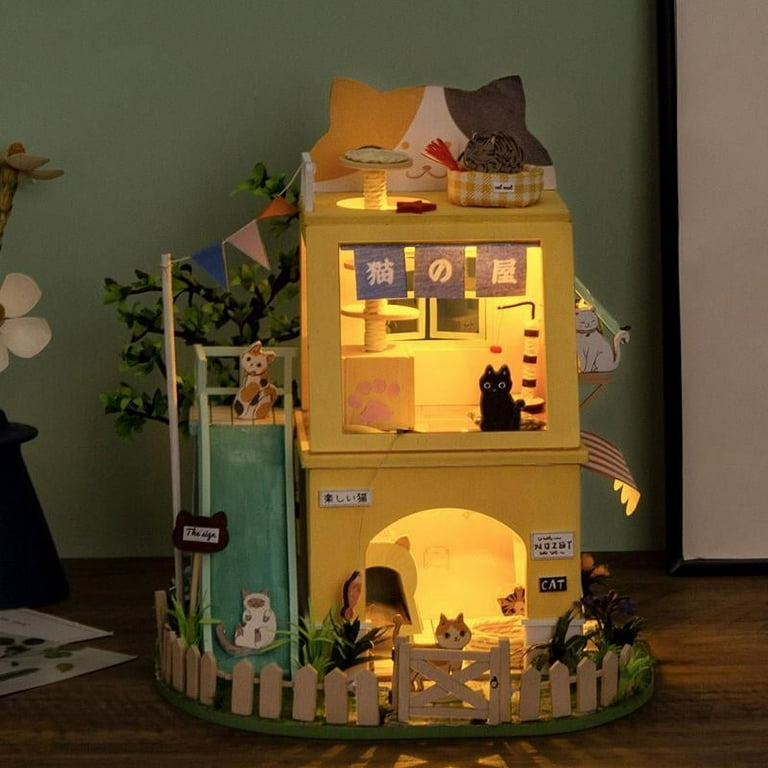 Cat House - Rolife DIY Miniature Dollhouse Kit 1:24 Scale Model