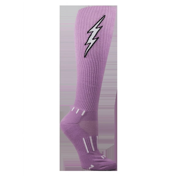 MOXY Socks Lavender with Black Knee-High Insane Bolt Soccer Socks