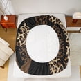 thumbnail image 5 of Feelyou Leopard Cheetah Print Twin Sheet Sets, Modern Fashion Brown Twin Fitted Sheet, Teens Adult Women Men Flat Sheet, Microfiber Bedroom Decor, 3pcs, 5 of 7