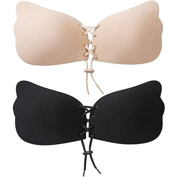 2 Piece B sticky bra, silicone strapless bra, sticky bra, self adhesive  bra, wedding bra