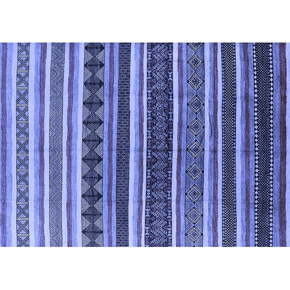 Ahgly Company Machine Washable Indoor Rectangle Solid Blue Modern Area Rugs, 2' x 3'
