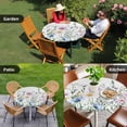 thumbnail image 4 of Spring Floral Round Tablecloth for 36-44 Inch Tables, Fitted Table Cover with Elastic Edge, Country Spring Floral Botanical Waterproof Outdoor Table Cloth Protector for Patio Garden Dinner Picnic, 4 of 9